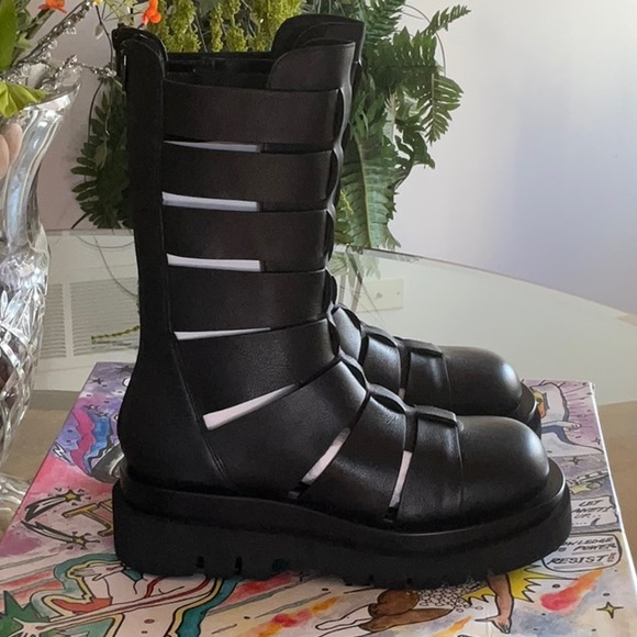 Jeffrey Campbell size 8.5 Black/Noir gladiator boot sandal from Free People - Picture 4 of 12